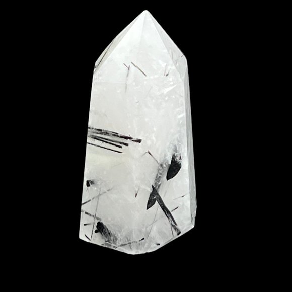 Rutilated Quartz Pointed Natural Mineral Rock Specimen Tower Stick Formation - Picture 7 of 9